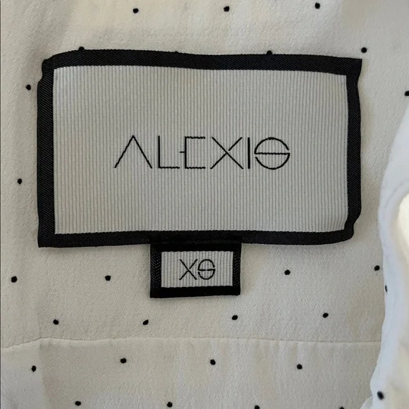 Alexis Lincoln Bow Jumpsuit in white with Polka Dot print Size medium